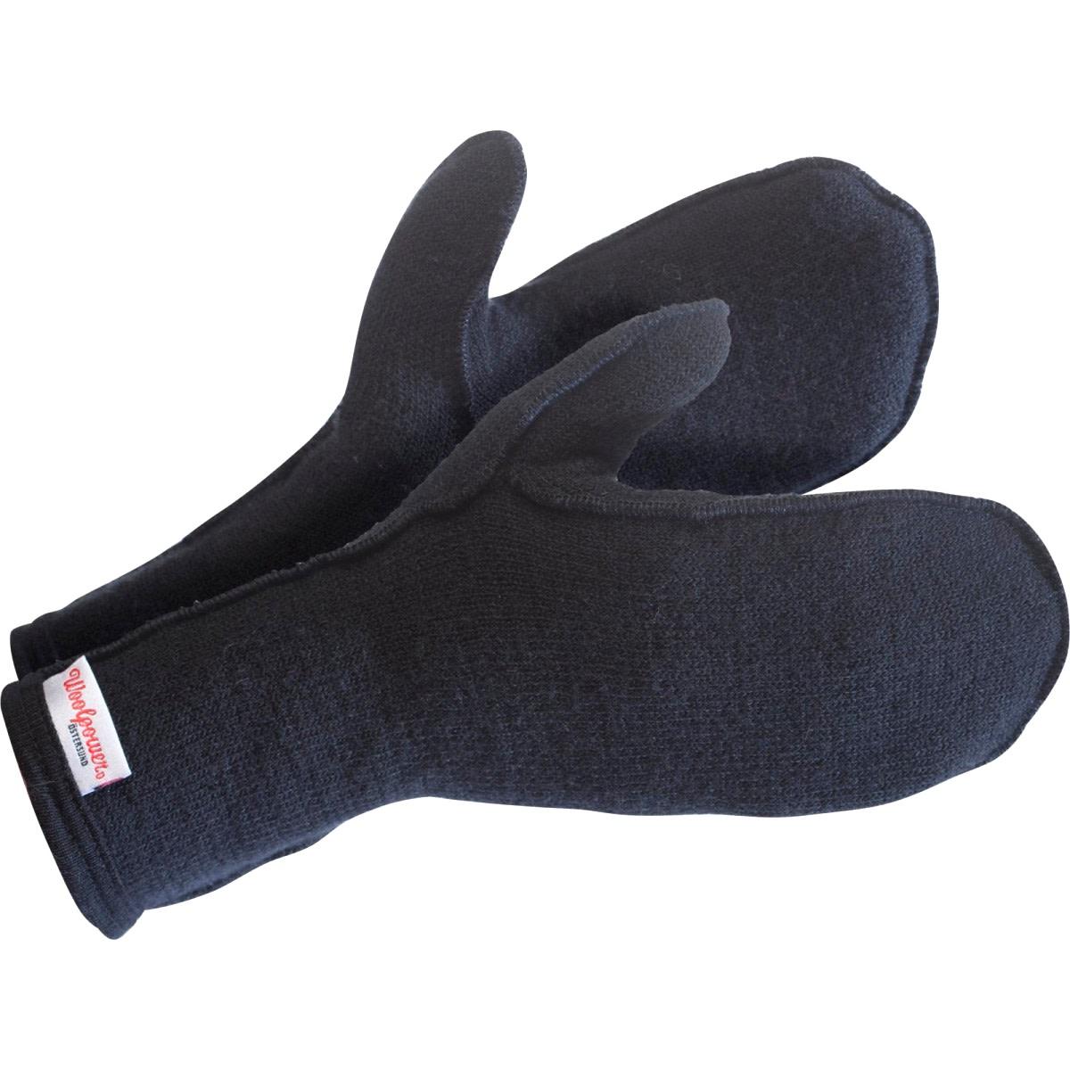 Svart Woolpower Mittens Thin votte i tynn ull
