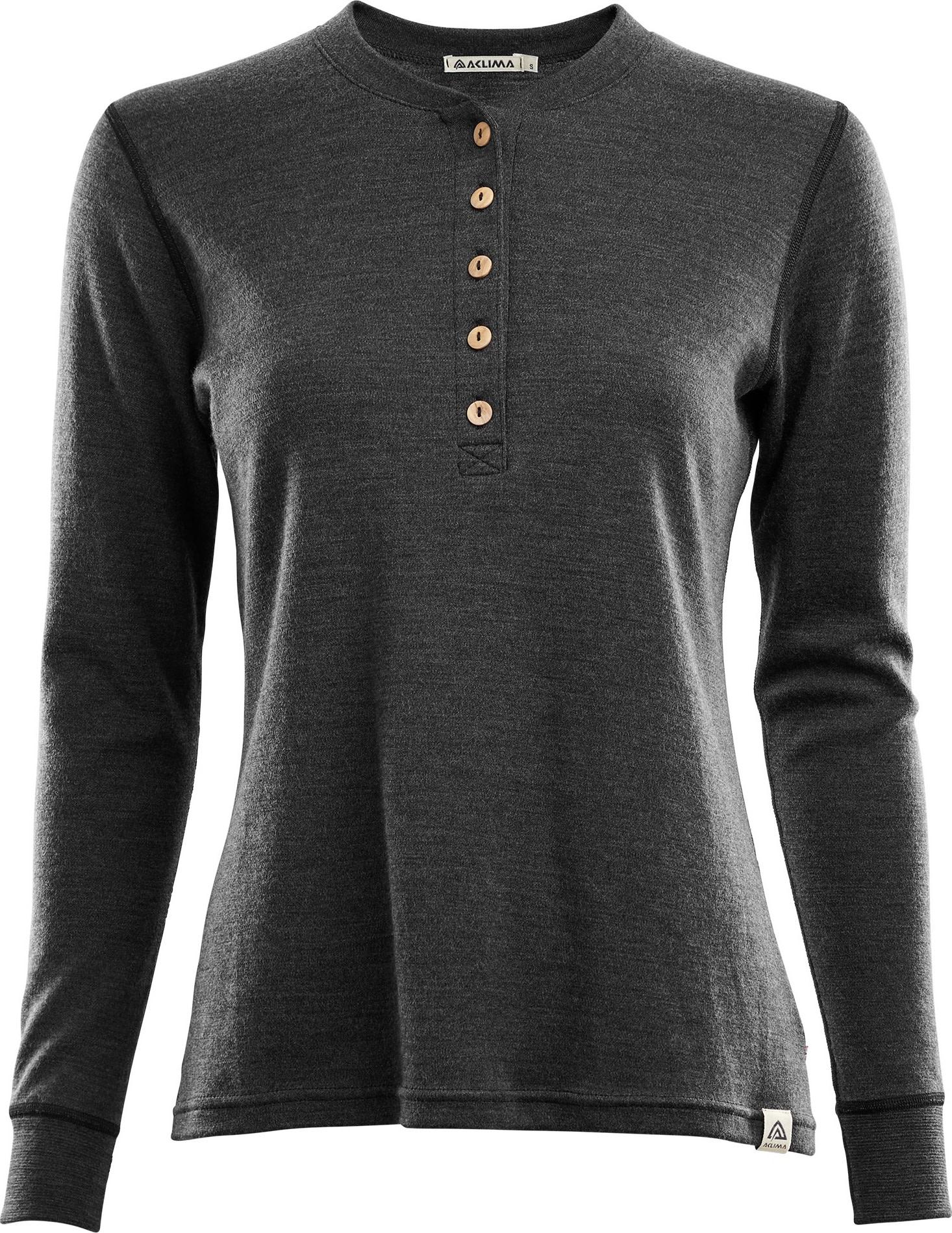 Aclima WarmWool Granddad Shirt dame i fargen Marengo