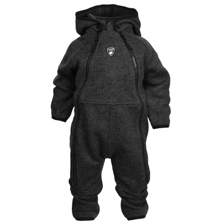 Sort Lindberg Bormio babyoverall i strikket fleece